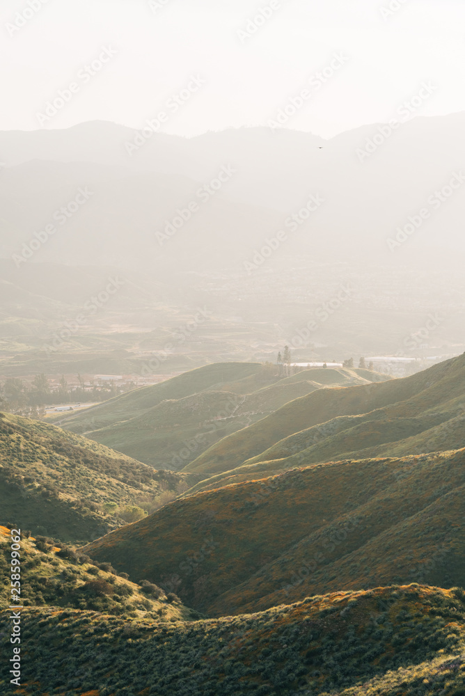 View of mountains from the Walker Canyon Trail in Lake Elsinore, California