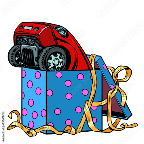 car in a gift box