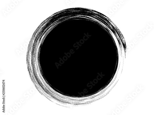 Grunge circle made of paint.Grunge big circle made of ink.