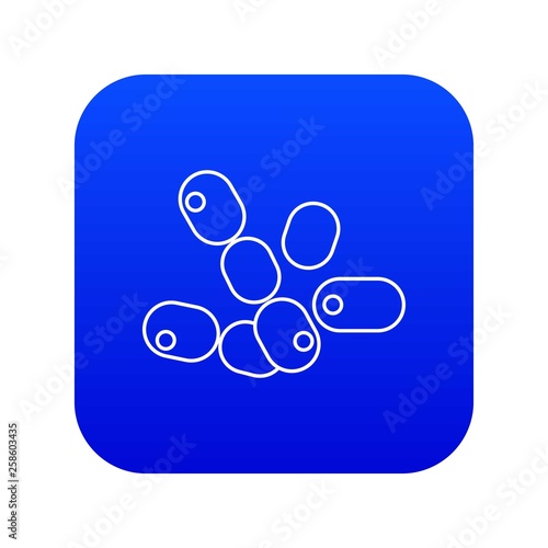 Coccus bacilli icon blue vector isolated on white background