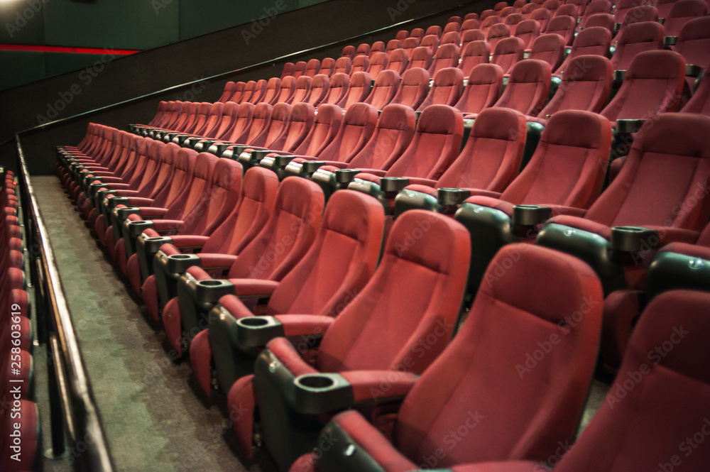 Naklejka premium Auditorium. Empty cinema. Mock up.