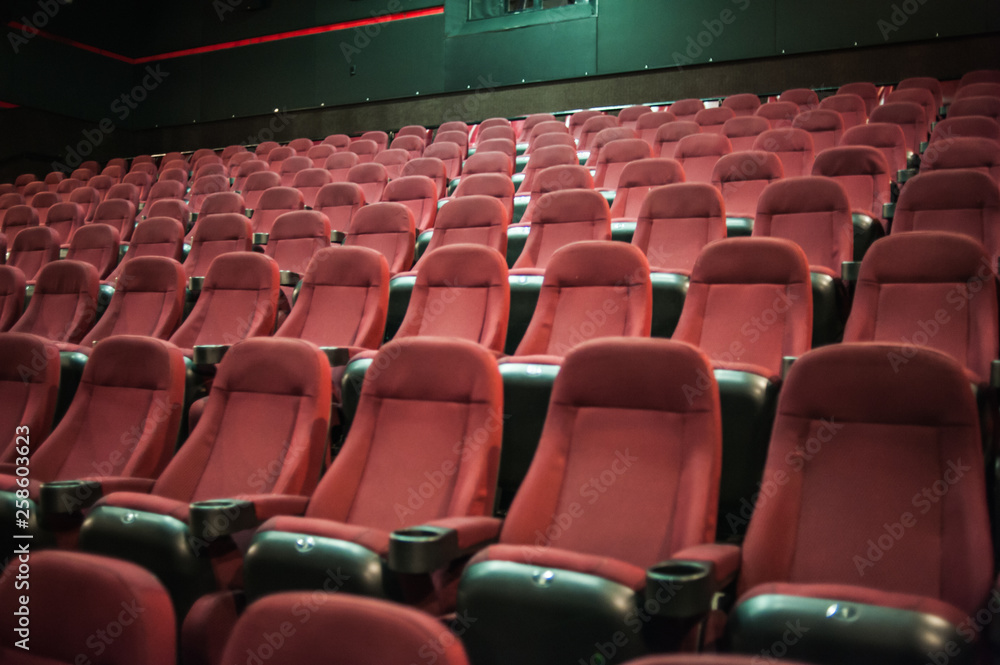 Naklejka premium Auditorium. Empty cinema. Mock up.