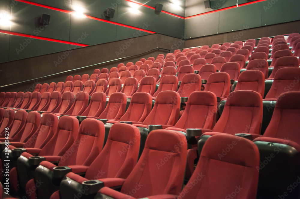 Naklejka premium Auditorium. Empty cinema. Mock up.