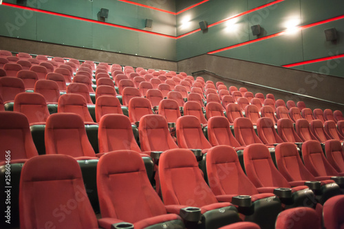 part of a theatre  or similar building  where the people who are watching and listening sit