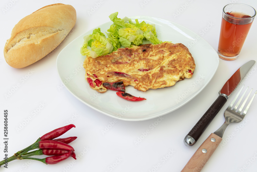 Tortilla picante con pimientos de chile Tortilla picante con pimientos de chile