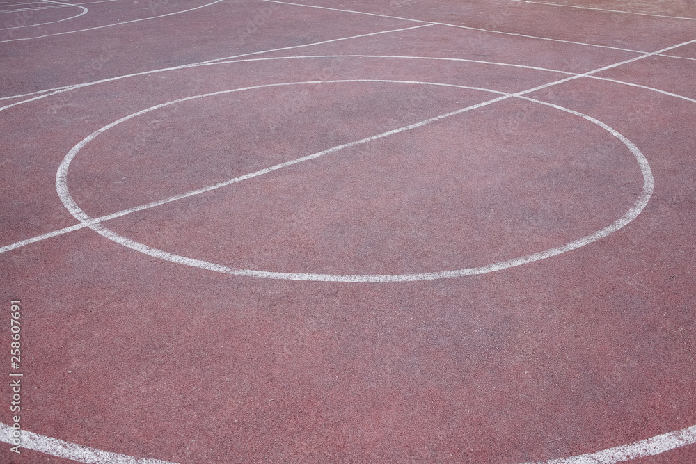 Fototapeta premium marking on a outdoors basketball court