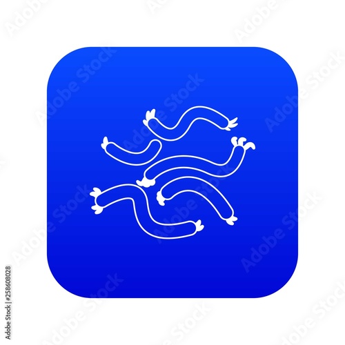 Escherichia coli virus icon blue vector isolated on white background