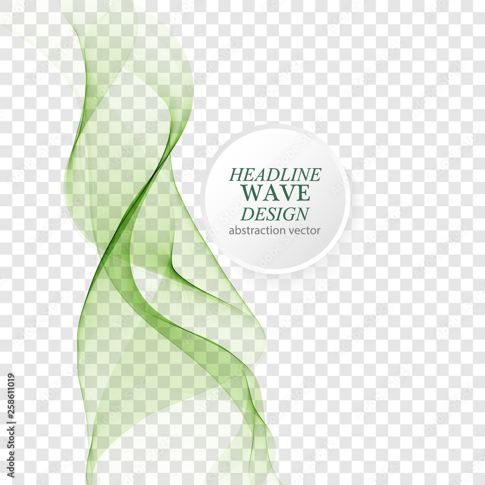 Vertical green wave. Abstract wave on a transparent background. Vertical green wave. Abstract wave on a transparent background.