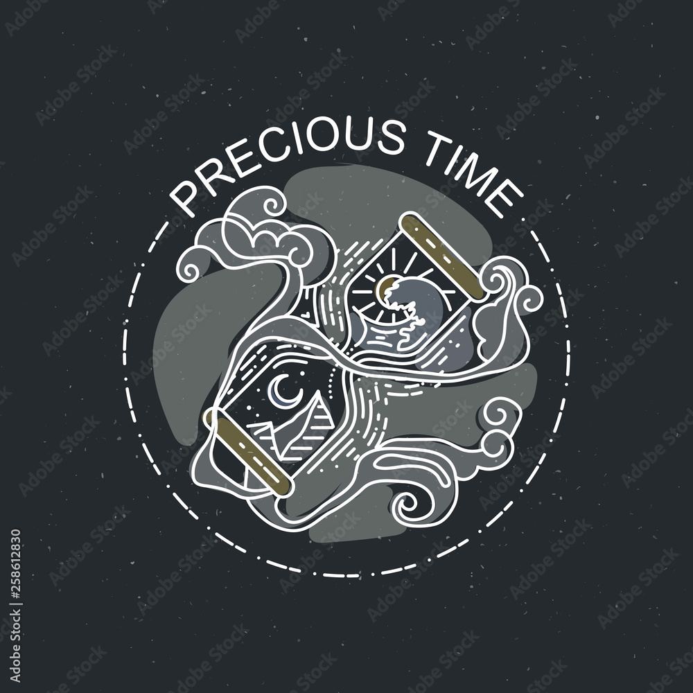 Obraz premium Sacred hourglass - linear design style isolated illustration