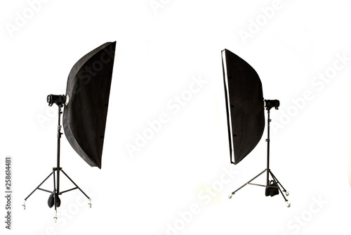 flash for light with nozzles strips on a white background