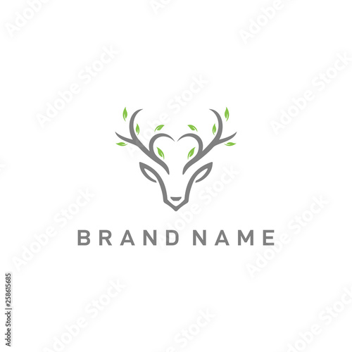 deer leaf logo design