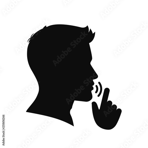 Quiet, please. Keep silence symbol. Keep quiet sign – vector