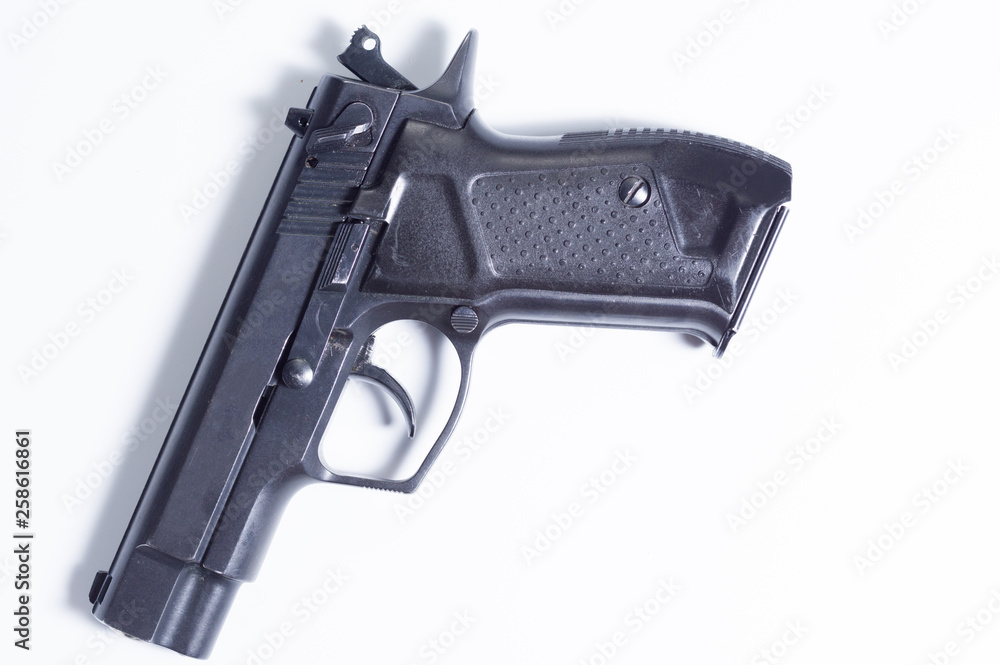 A firearm on a white background. Isolate gun.