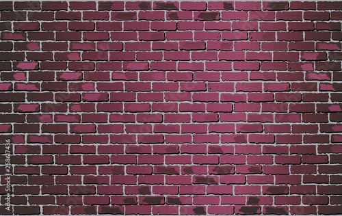 Shiny Burgundy brick wall - Illustration,  Purple abstract vector illustration