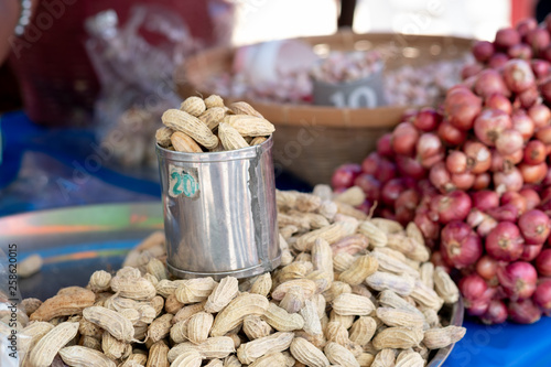 Boiled peanuts at local marketThailand. Snacks, photo
