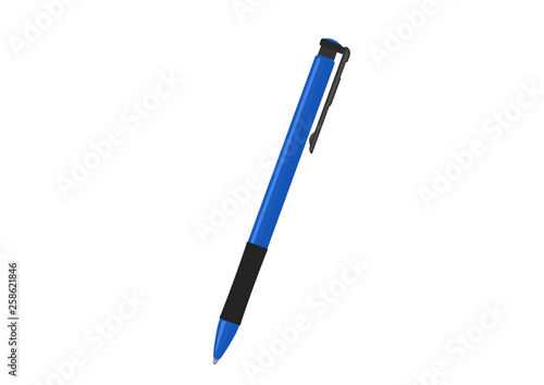 blue ballpoint pen for writing isolated vector image