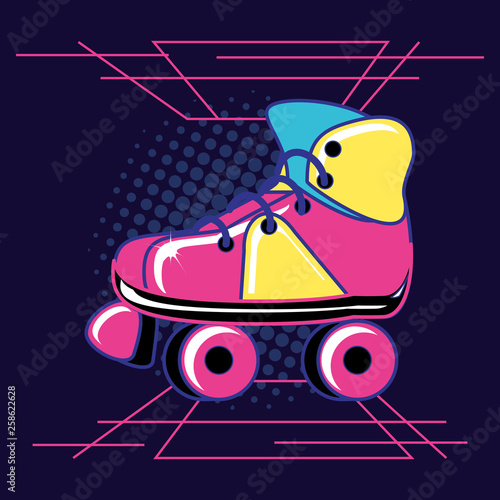 roller skates retro isolated icon
