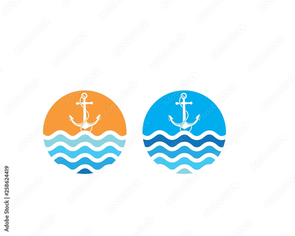 Naklejka premium Anchor icon Logo Template vector