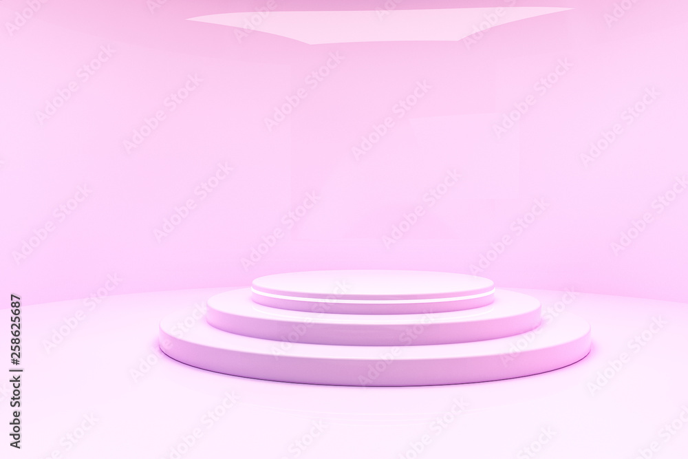 Obraz premium 3d rendering, stage and projector lamp, stage show