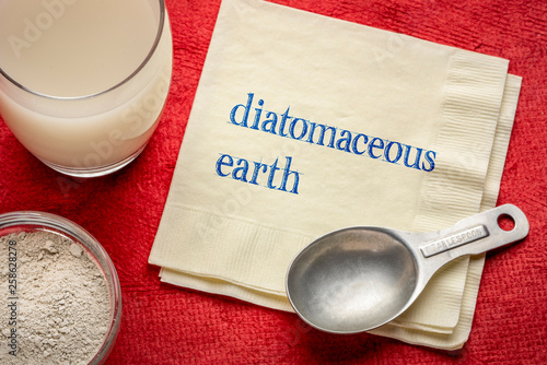 diatomaceous earth powder and in water photo