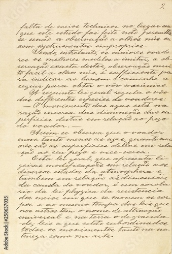 Página 2 do manuscrito “Memória sobre a navegação aérea” (1881), do inventor brasileiro Júlio Cézar Ribeiro de Souza (1843-1887)