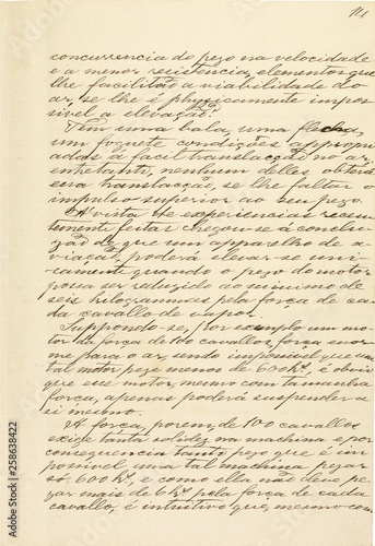 Página 14 do manuscrito “Memória sobre a navegação aérea” (1881), do inventor brasileiro Júlio Cézar Ribeiro de Souza (1843-1887)