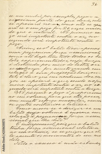 Página do manuscrito “Memória sobre a navegação aérea” (1881), do inventor brasileiro Júlio Cézar Ribeiro de Souza (1843-1887) photo