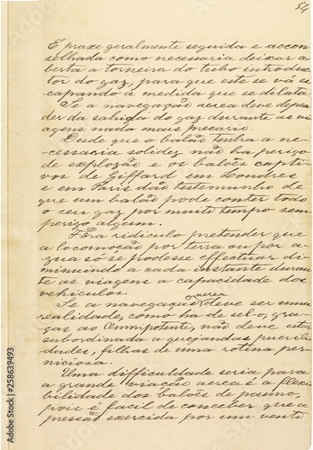 Página 54 do manuscrito “Memória sobre a navegação aérea” (1881), do inventor brasileiro Júlio Cézar Ribeiro de Souza (1843-1887)