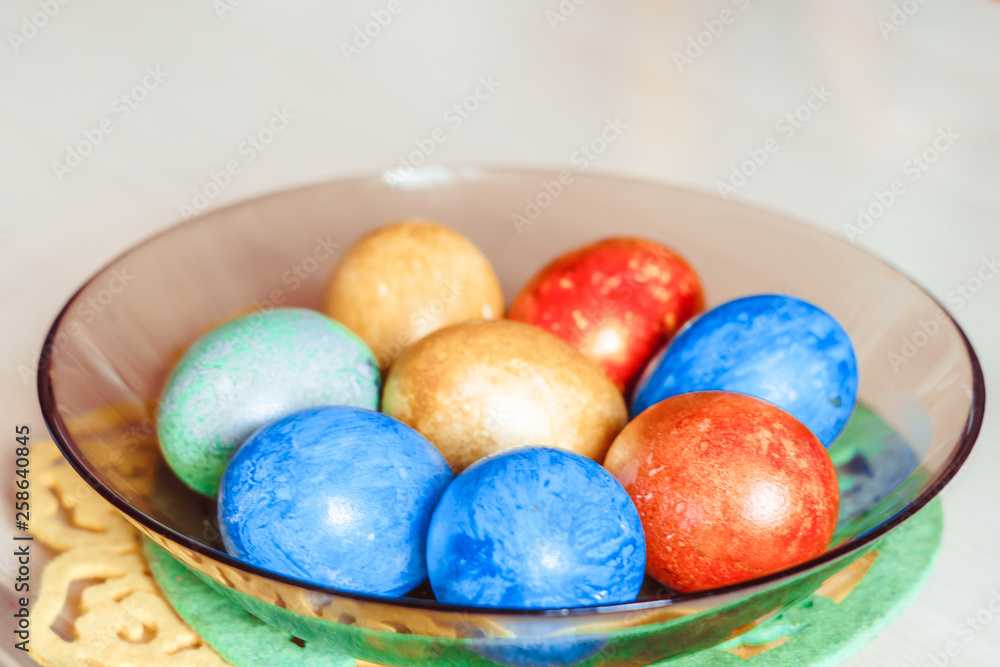Easter eggs in a plate Easter eggs in a plate