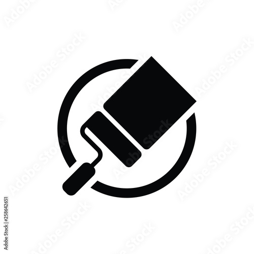 Paint roller brush icon. Vector