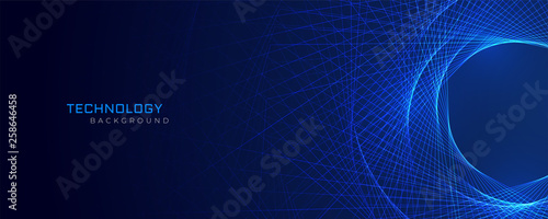 abstract blue lines technology background photo