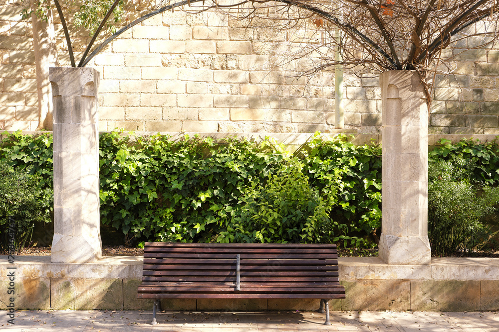 Palma Mallorca almudaina kings palace garden park bench