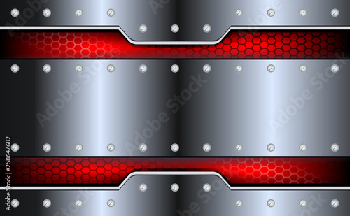 Geometric abstract design with a metallic hue with rivets and glitter.