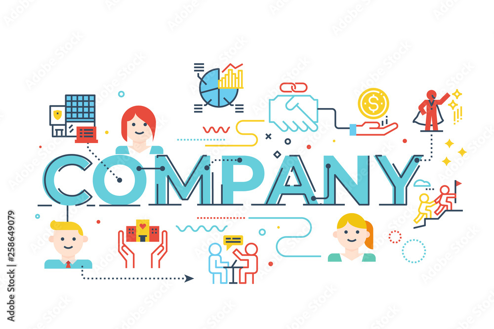 Company word lettering illustration