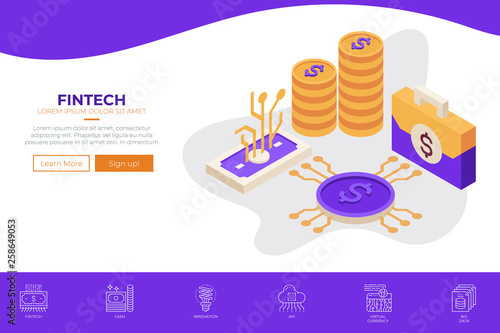 Fintech (Financial Technology) web design template