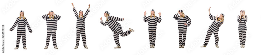 Prisoner isolated on the white background Prisoner isolated on the white background