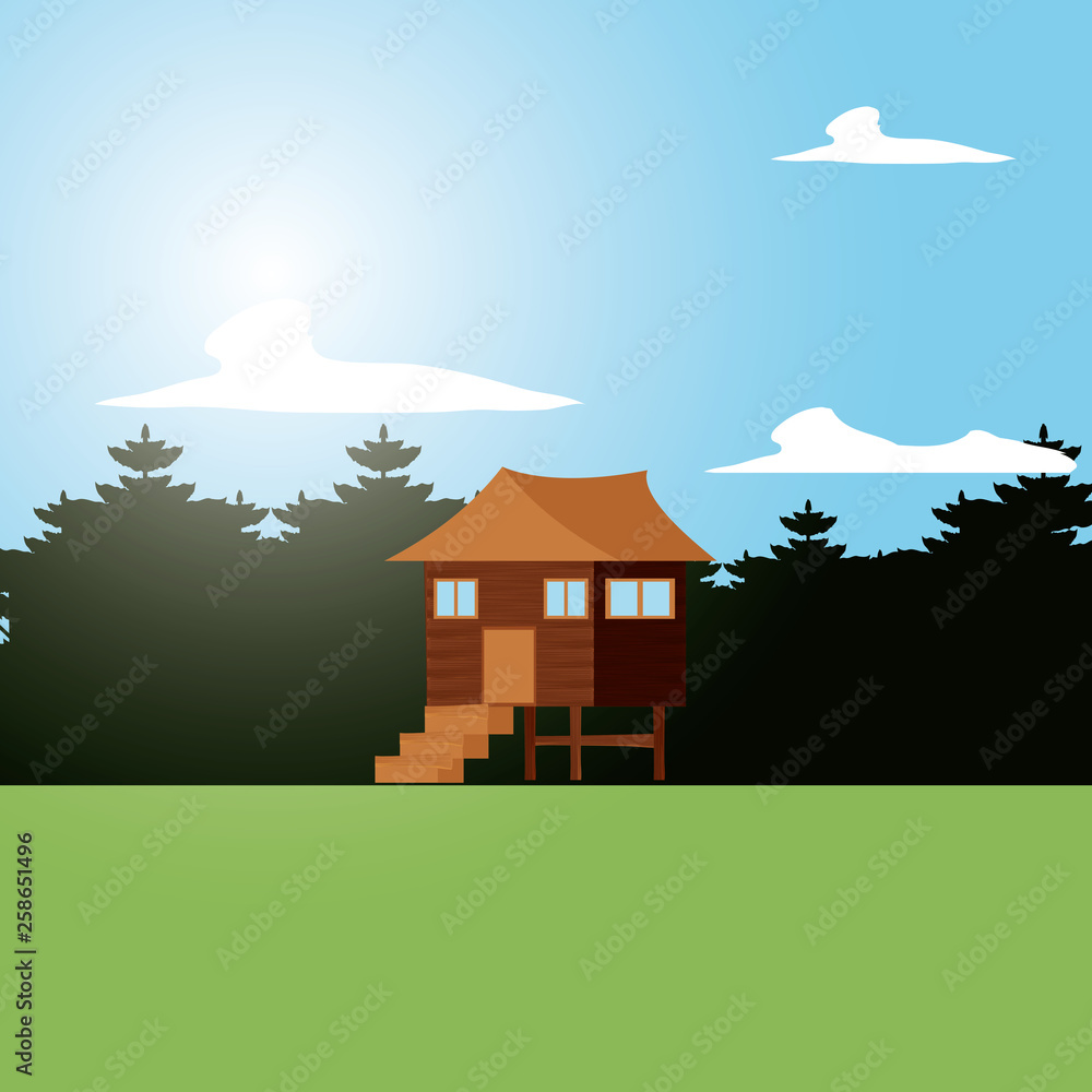 log cabin wooden in landscape log cabin wooden in landscape