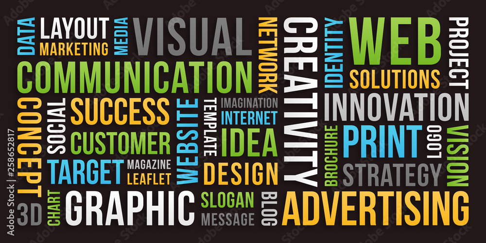Communication and marketing - word cloud Communication and marketing - word cloud