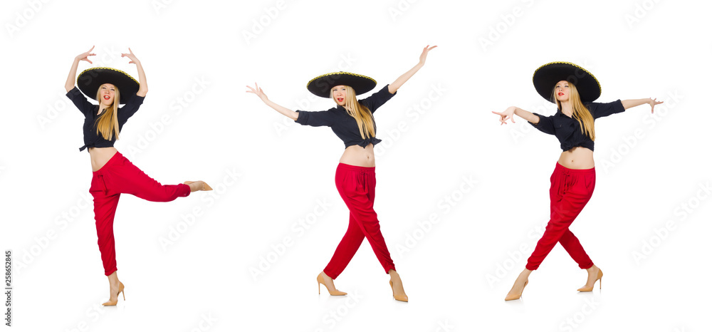 Fototapeta premium Funny mexican with sombrero hat