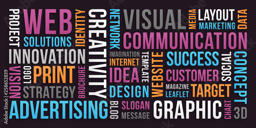 Communication and marketing - word cloud