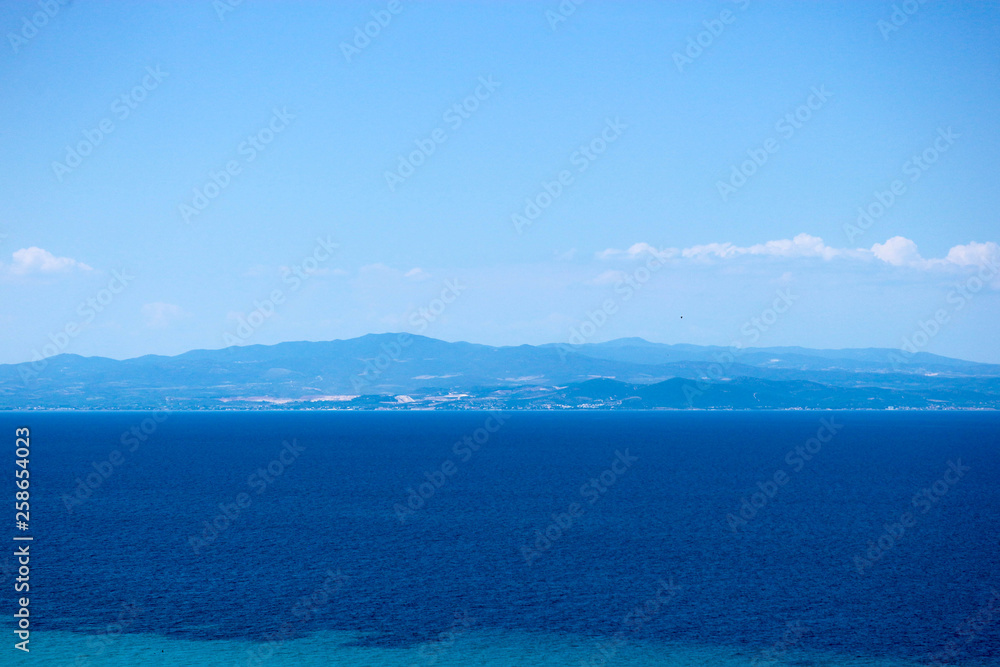 Amazing blue mediterranean landscape greek coast