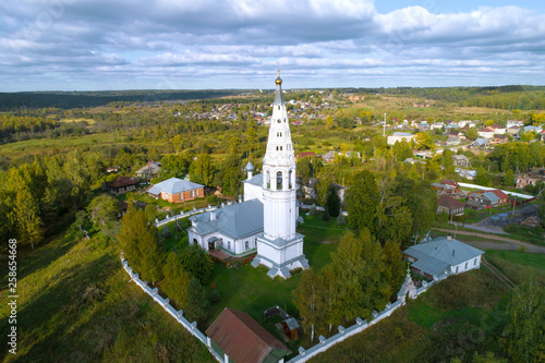 The Transfiguration of the Savior Cathedral under a cloudy sky on a September afternoon. Sudislavl, Russia