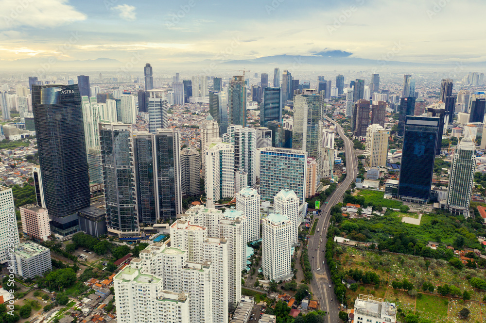 Obraz premium High buildings at morning in Jakarta city