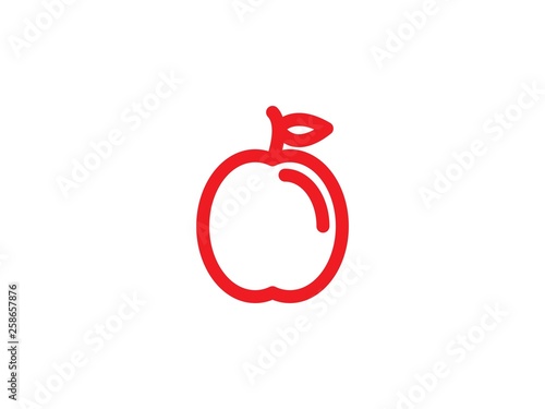 apple line color vector icon