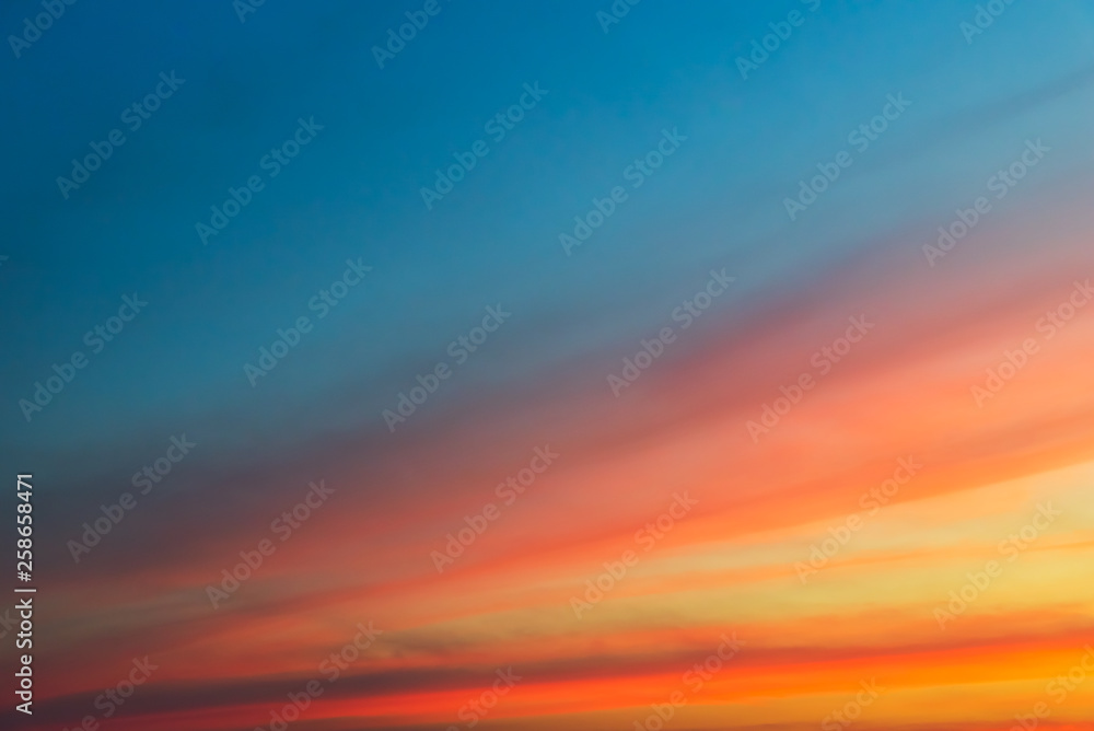 Colorful sky with colorful clouds