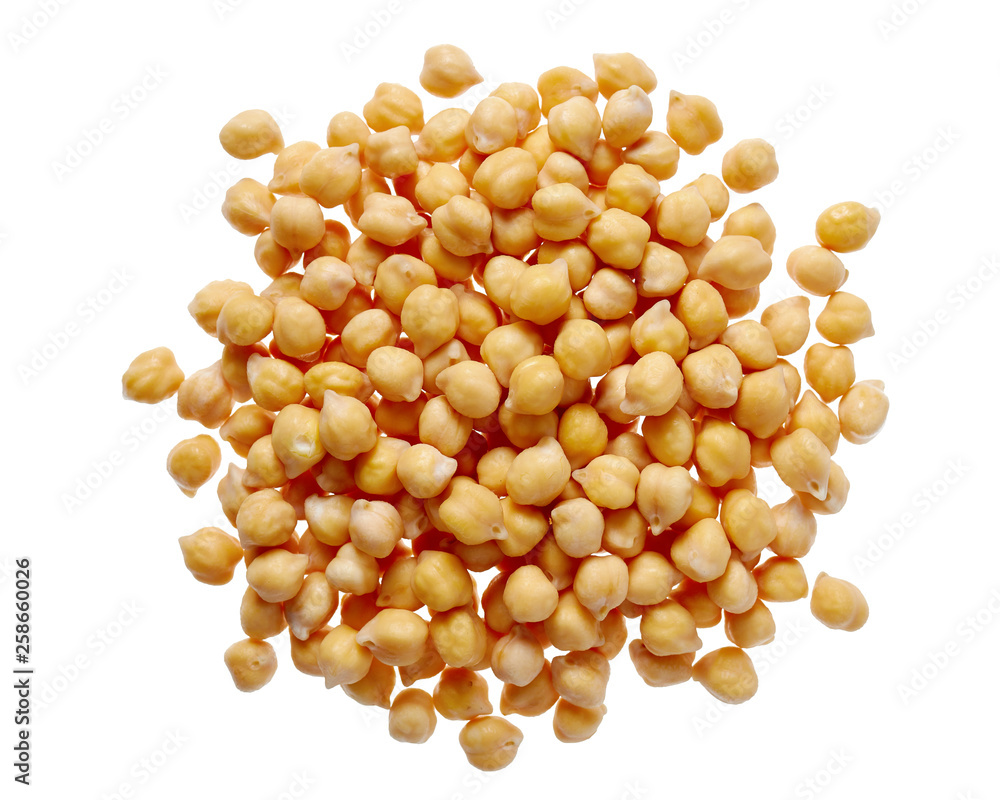 A pile of Chick Peas isolated on a white background. A pile of Chick Peas isolated on a white background.