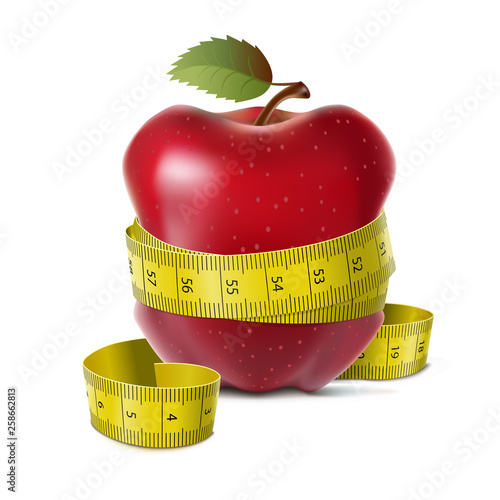Apple with centimeter