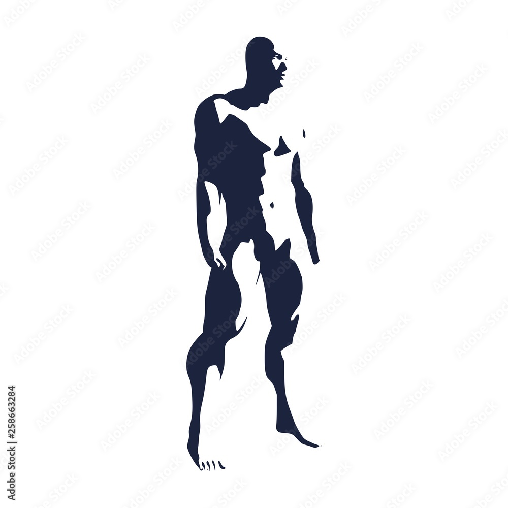 Bodybuilder silhouette. Muscular man posing. Simple style illustration. Sport concept Bodybuilder silhouette. Muscular man posing. Simple style illustration. Sport concept