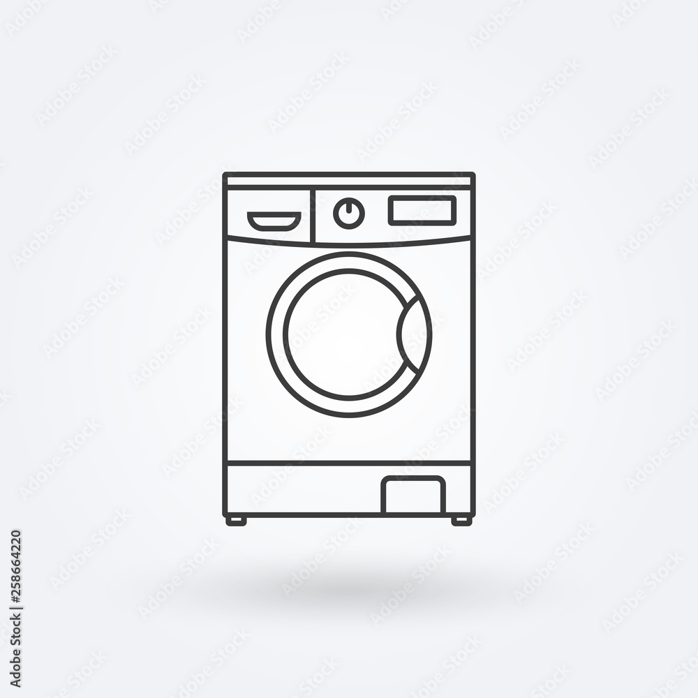 Washing machine line icon. Laundry symbol. Vector illustration. Washing machine line icon. Laundry symbol. Vector illustration.