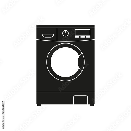 Washing machine line icon. Laundry symbol. Vector illustration.